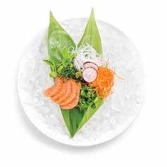 SASHIMI E TATAKI TONNO (5pz) / 6 SALMONE (5pz) / 6 BRANZINO (5pz) / 6 SASHIMI ESPECIAL / 16 Assortimento di sashimi fresco, fico d india, servito con salsa alla barbabietola e arancia TATAKI DI TONNO