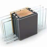 In caso di vetrature ancora più grandi può essere inserito un piantone tagliavetro per garantire la