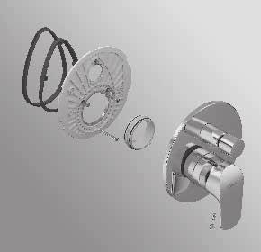 27 Rubinetteria - Base Miscelatore monocomando ad incasso per doccia con attacchi di alimentazione e scarico da 1/2. Cartuccia da 47 mm con sistema EKO. Corpo ad incasso incluso nella confezione.