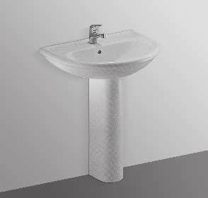 8 Clodia Lavabo con foro centrale per la rubinetteria aperto. Può essere completato con la colonna o la semicolonna. Lavabo 680x520 mm. Bianco 8 J050100 344,50 Lavabo 600x510 mm.