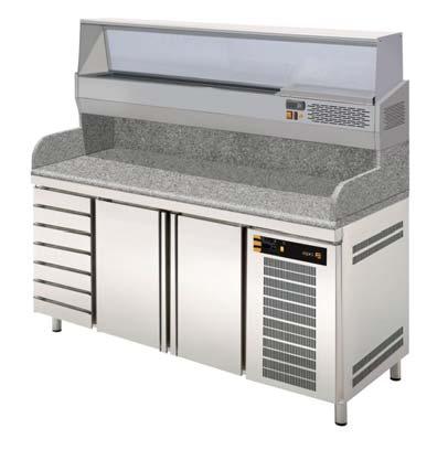 Tavoli pizza / Preparation counters Tavoli refrigerati 800mm Euronorm (400x600) per