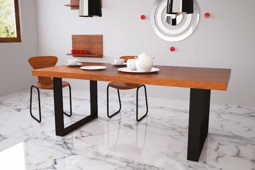 Gulliver Un design semplice industriale di grande impatto visivo. Tavolo da pranzo in legno massello in noce africano, design moderno, ma stile caldo ed accogliente.