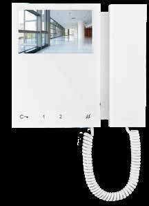 Videocitofonia - 2 Fili 6701W MONITOR MINI A COLORI CON CORNETTA. WHITE. SISTEMA SBTOP Monitor da parete con schermo colori da 4,3 16/9 e cornetta.