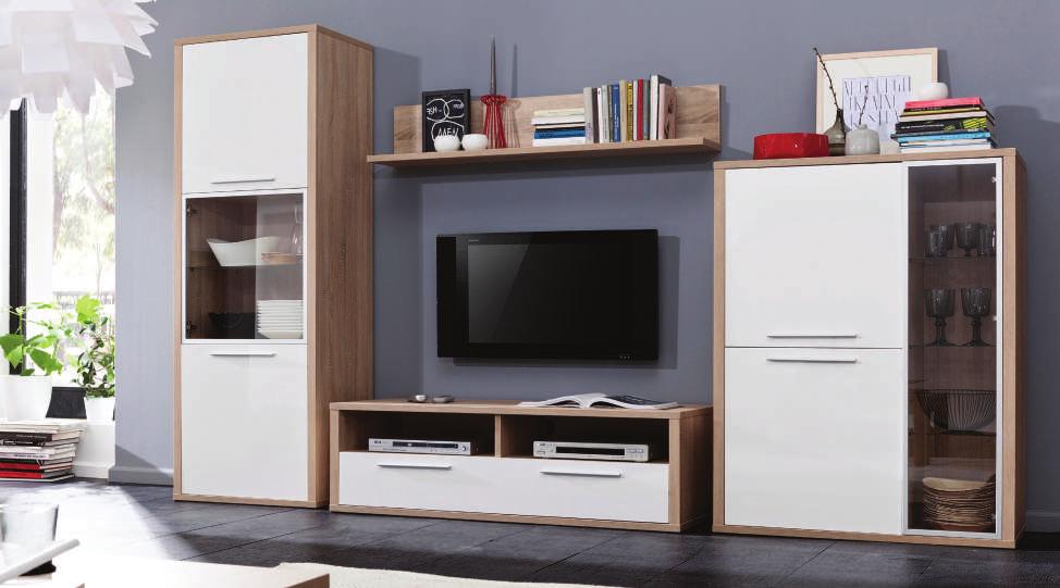 Soggiorno COMODO nella finitura legno rovere naturale con