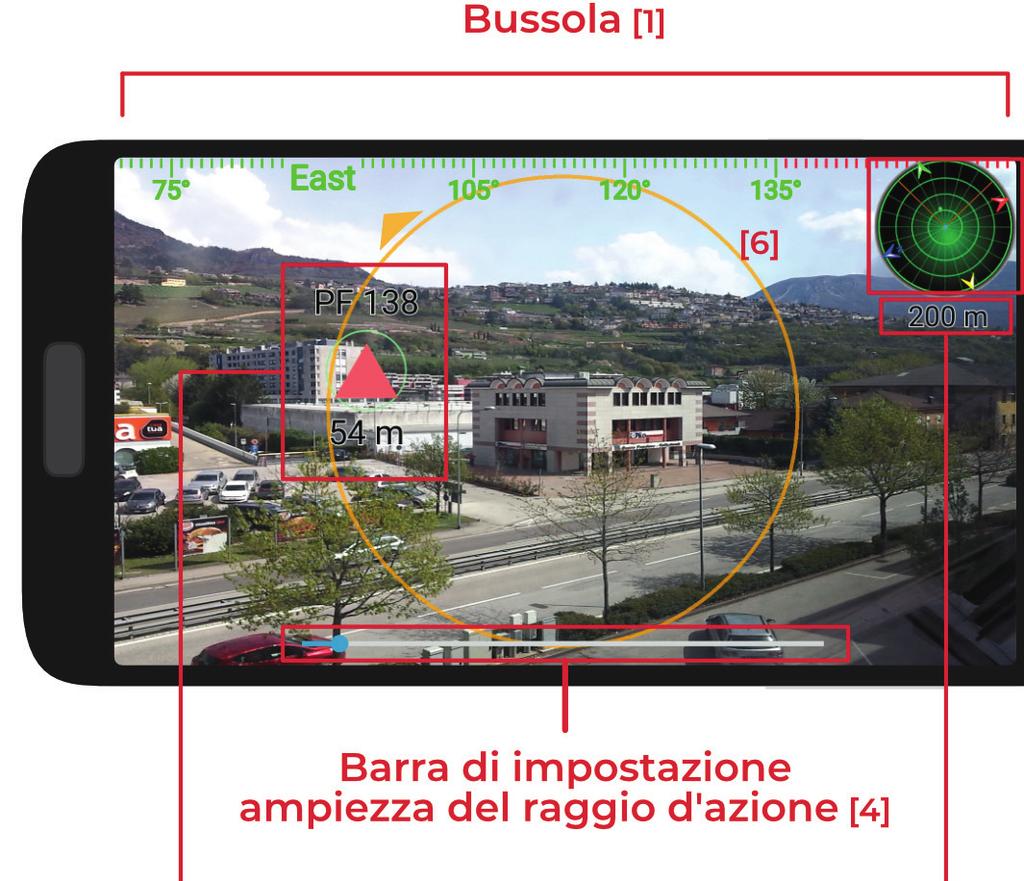 Funzioni del menù a scorrimento 4 Realtà aumentata Questa funzione permette di individuare direttamente dalla fotocamera del proprio smartphone i punti fiduciali.