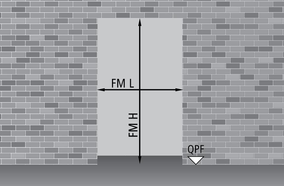 Misure d ordinazione Porte MISURE D ORDINAZIONE Foro Muro Passaggio telaio Porta ad un anta PTL = FML - 74 PTH = FMH - 40 Porta a due ante PTL = FML - 74 PTH = FMH - 40 Porta ad un anta FM L x FM H