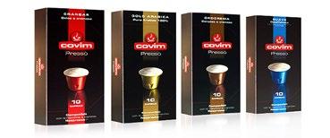 1-COV-CAP-GOLD 11,00 13,42 CAPSULE EPY ESPRESSO POINT 100 Capsule Covim Epy Suave Decaffeinato 1-COV-CAP-DEK 11,00 13,42 100 capsule Covim Pressò Orocrema 1-COV-PRESSO-ORO 10,00 12,20 100 capsule