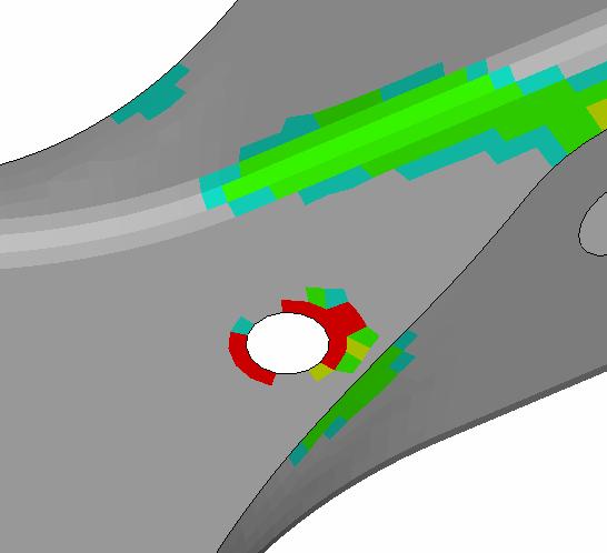 00E-34 infinite Target 7090 cycles 1198 cycles Nella zona del raccordo non si evidenziano criticità.