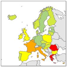 Consumption of Antibacterials for systemic use (ATC group J01) in the community (primary care sector) in Europe 2016 2014 26.