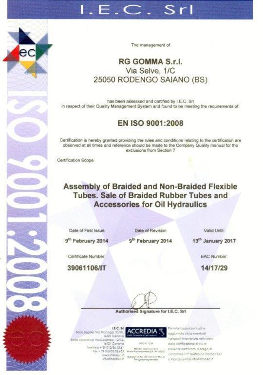 Qualità Avendo ottenuto la certificazione ISO:9001:2008, l azienda si occupa costantemente del