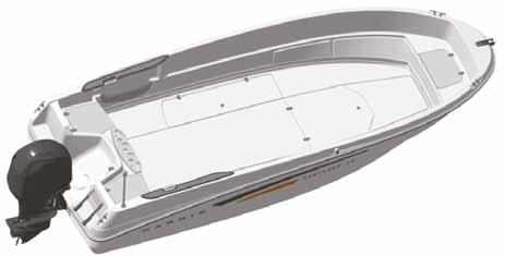 totale 5,65 m Lunghezza scafo 5,55 m Larghezza 2,30 m Pescaggio 0,27 m Peso approssimativo 580 Kg Capacità serbatoio carburante 90 lt.