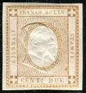 Sass. N. 19S/20S francobolli naturali (Bolaffi n. 44C/45C) Cert. RD e Cert. Bolaffi qualità 55% - Cat. 8.000 1.