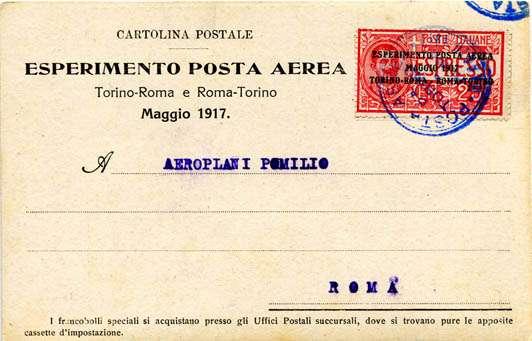 800,00 33 34 34 + Posta Aerea "Torino - Roma" le due cartoline realizzate della