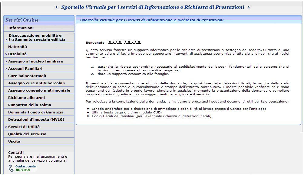 Figura 3 Sportello virtuale del cittadino Home Page Viene mostrata la pagina di benvenuto (o Home Page), in cui sono riportati dei brevi cenni sullo scopo dello sportello virtuale e mostrata (sulla