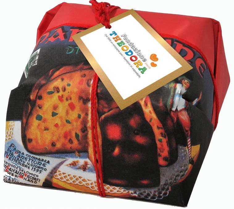 Il Panettone Dolce natalizio dal gusto classico, incartato a mano nella prestigiosa carta della collezione I Nobili di Giovanni Cova & C. Panettone da 1 Kg.