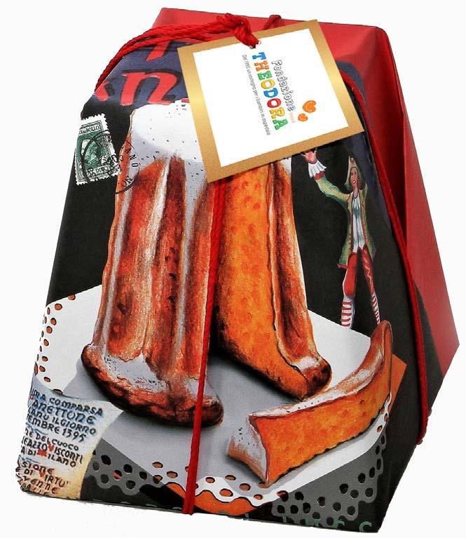 Il Pandoro Dolce natalizio dal gusto classico, incartato a mano nella prestigiosa carta della collezione I Nobili di Giovanni Cova & C. Pandoro da 1 Kg.