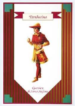 2 Quartiere di San Marco): Corta veste centinata mantellina ricamata con filo dorato (stemma