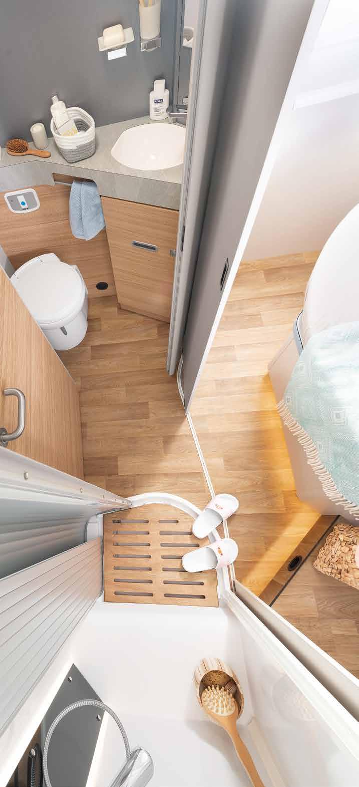 BAGNO Il bagno: un vano grande C è una cosa comune in tutti i bagni Pulse: molto spazio e dettagli ben studiati che dimostrano un guadagno di ergonomia e luminosità.