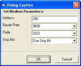 Setup Modbus Communication Parameters (Impostazione Parametri di comunicazione Modbus) Se il