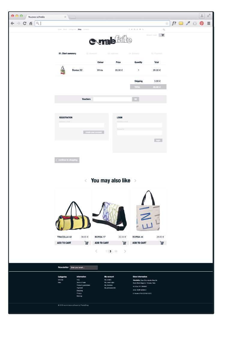 MALEFATTE E-COMMERCE WIREFRAME E GRAFICA DEL