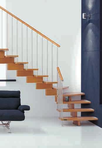 NUVOLA Scale a giorno modulari NUVOLA SC Modular open stairs Struttura, gradini e corrimano in legno tinta 289