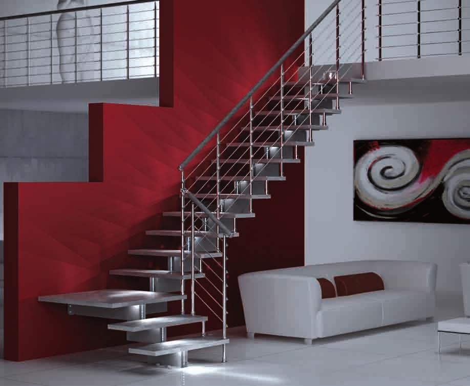 JAZZ CHROME LED Scale a giorno modulari Modular open stairs Jazz è il prototipo di scala intelligente.