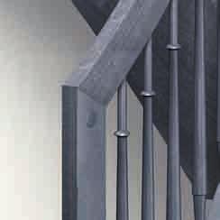 Wooden stair and spindles in colour 400 grey.