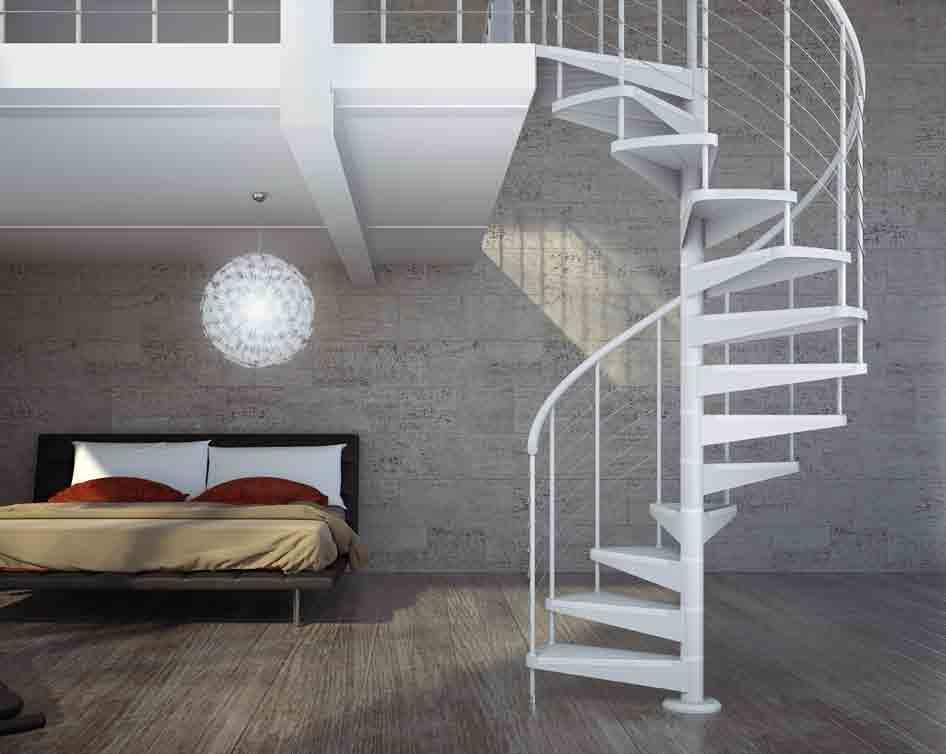 STAR FX Scale a chiocciola Spiral staircases Scala in acciaio grigio 97RG. Corrimano, pedane e accessori in grigio.