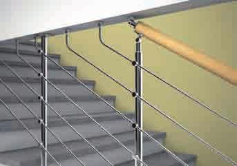 RINGHIERE Banisters for masonry staircases CHROME PX Ringhiera cromata con tondini e pannello plexiglass trasparente anti-scavalcamento, corrimano in