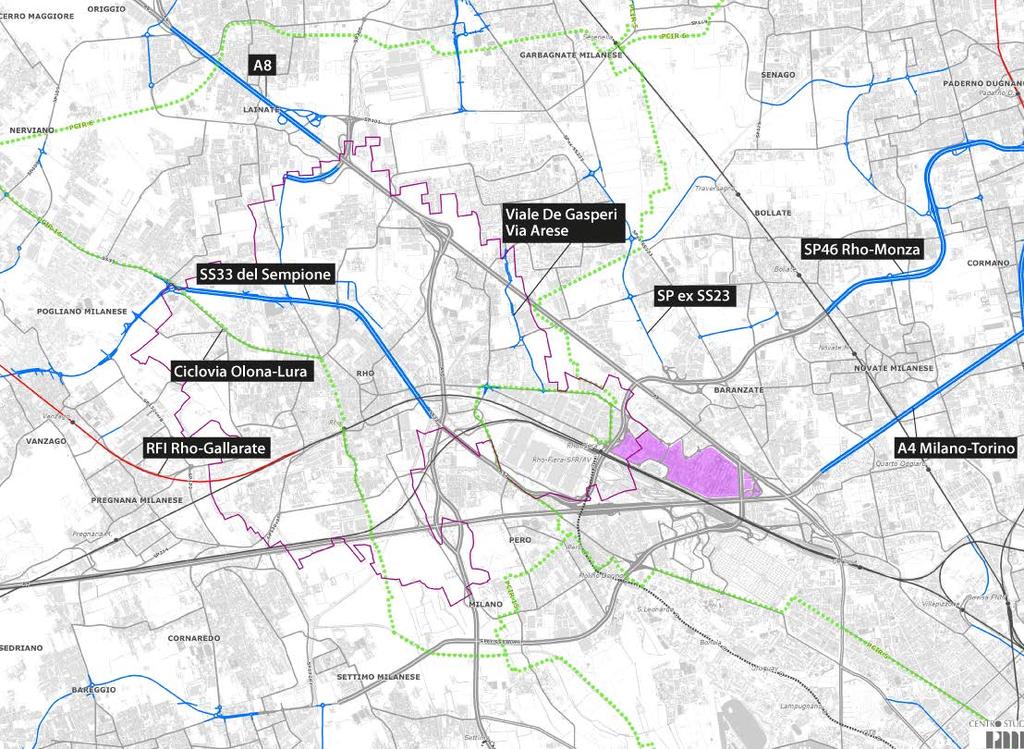 Rho Piano Strategico 7 Scenario futuro Negli ultimi anni, l area a nord-ovest di Milano è stata oggetto di importanti interventi di rafforzamento infrastrutturale, finalizzati a garantire adeguate