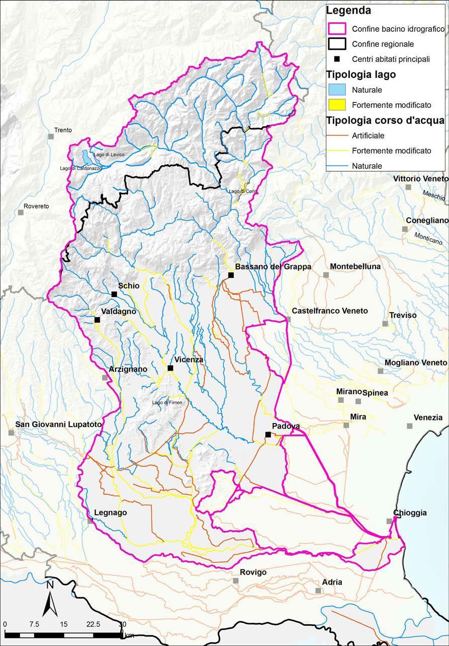 Corpi idrici naturali, fortemente modificati e