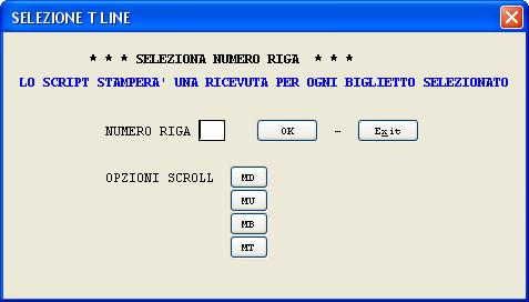 Lo script emettera una ricevuta e per ogni singola T line.