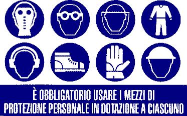 Obbligo uso mezzi di protezione personale in dotazione a ciascuno Veicoli passo uomo Salvataggio