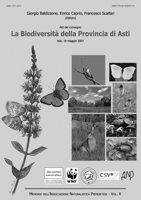 Memorie X La Biodiversità della Provincia di Asti a cura di Giorgio Baldizzone, Enrico Caprio e Francesco Scalfari.