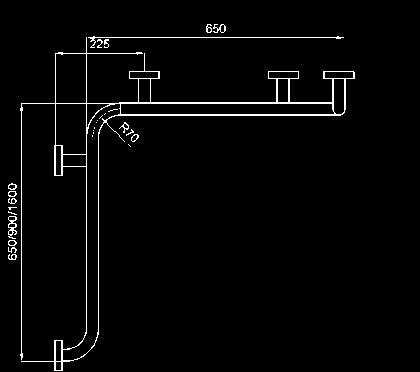 650x650x750 montante a destra ST11157 mm 900x650x750