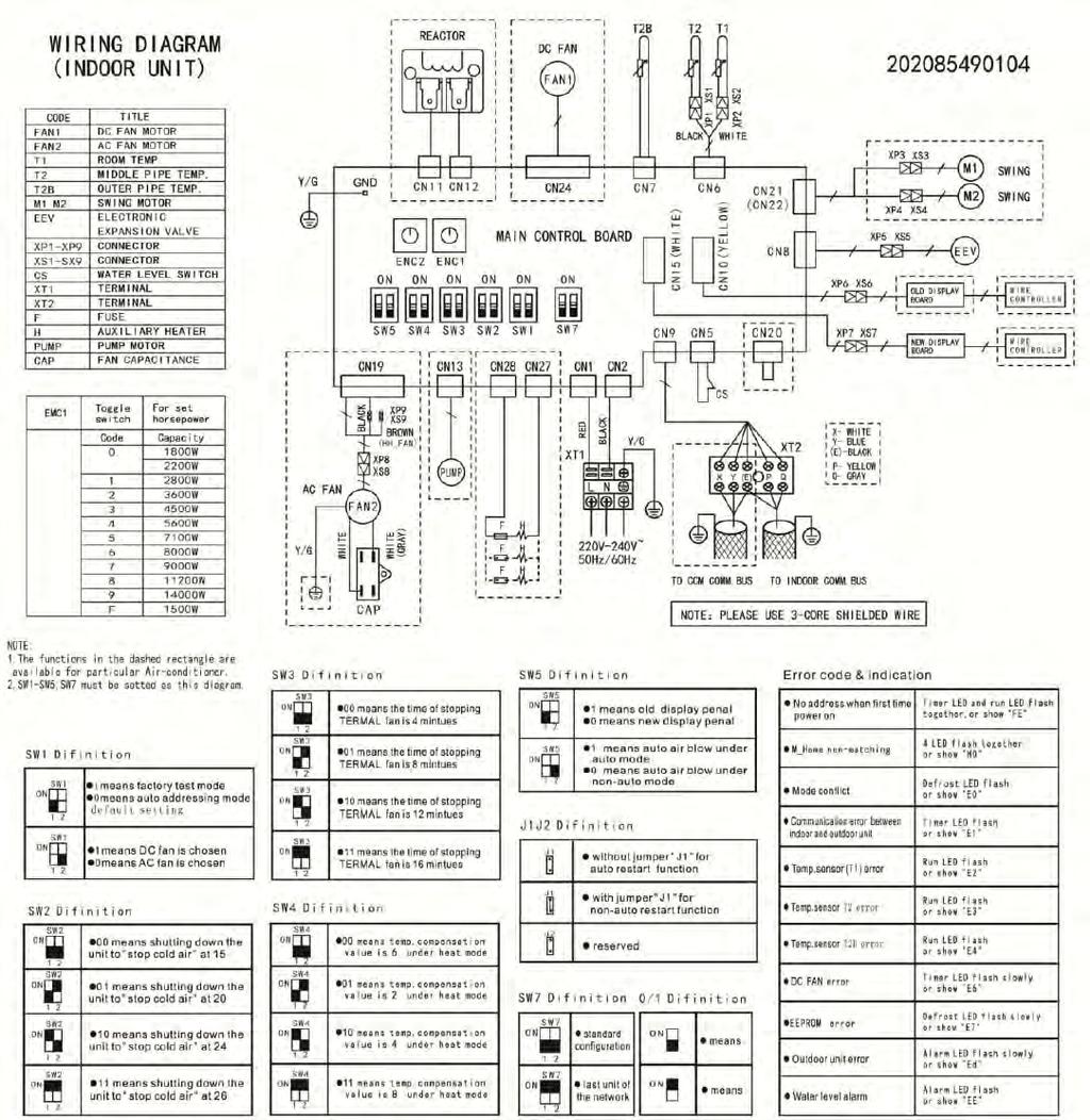 Schema elettrico MI22T2/DHN1-DA5 - MI28T2/DHN1-DA5 - MI36T2/DHN1-DA5 - MI45T2/DHN1-DA5 - MI56T2/DHN1-DA5 -