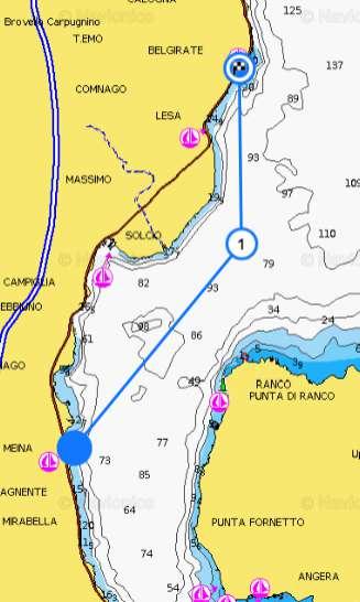 Navigazione da Meina a Belgirate Rotta: 040 (2M) 000 (1M)