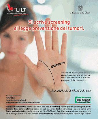 Campagna di sensibilizzazione allo screening per la prevenzione del cancro al seno, della cervice