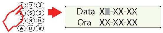 Impostare quindi i dati secondo l ordine indicati: giorno, mese, anno, ore, minuti, secondi Impostati i dati esatti, memorizzare con