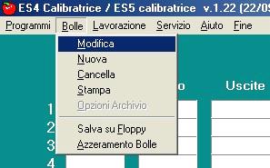 BOLLE Anche questa tendina gestisce un archivio. Quello che registra tutti i dati della lavorazione.