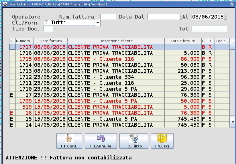 Per annullare una fattura da