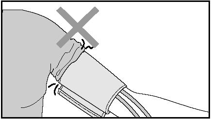 Avvolgere il bracciale attorno al braccio con il bordo inferiore dello stesso 2-3 centimetri circa al di sopra del gomito.