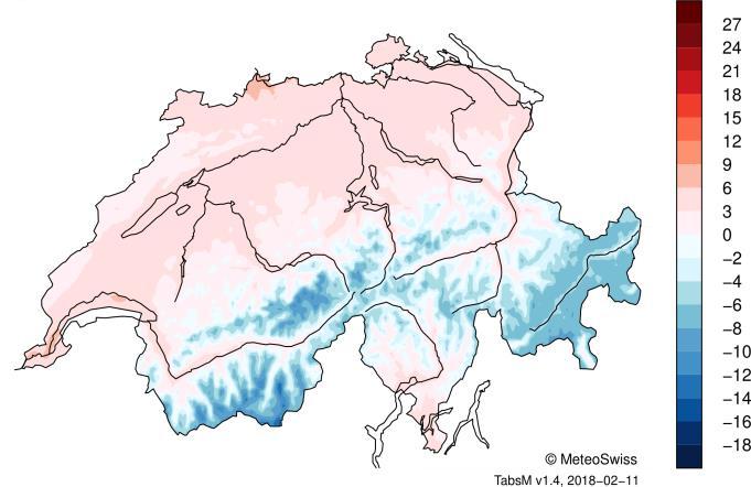 MeteoSvizzera Bollettino del clima Gennaio 2018 8 Temperatura, precipitazioni e soleggiamento,