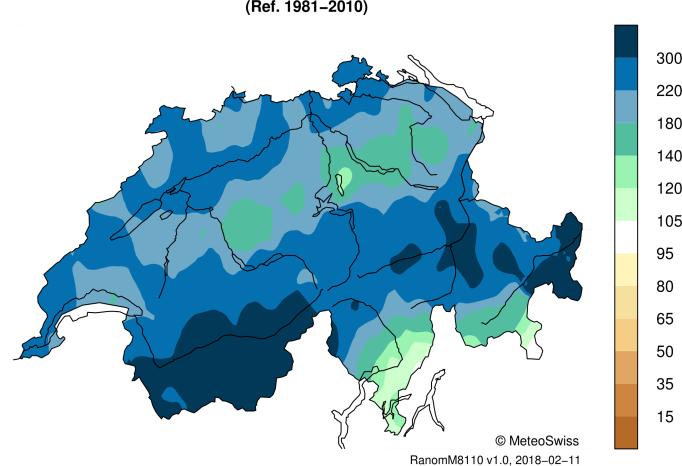 della temperatura mensile dalla norma Precipitazioni mensili (mm) Precipitazioni mensili in %