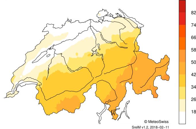 Distribuzione della temperatura, precipitazioni e soleggiamento per il mese considerato.