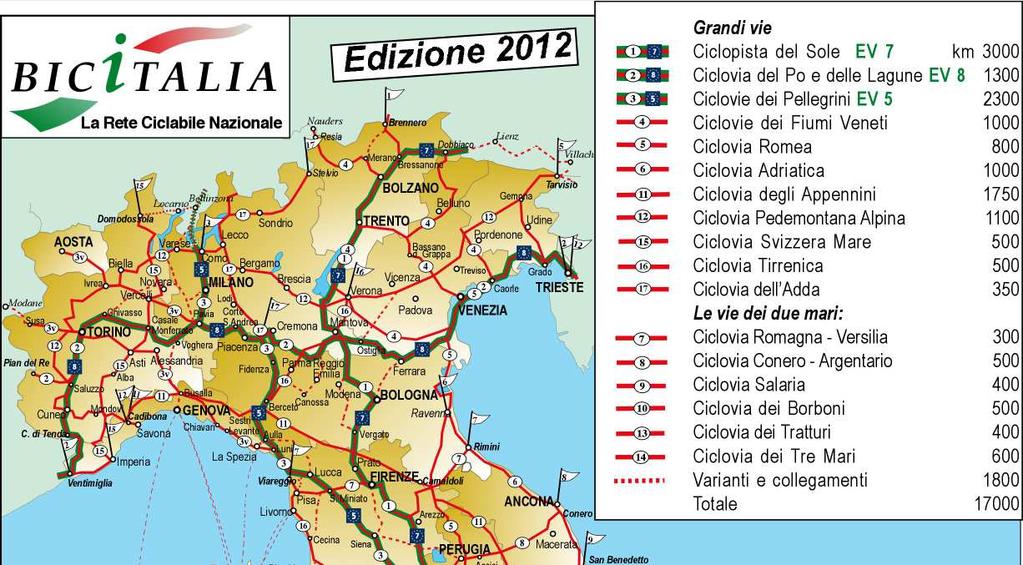 reti ciclabili europee e