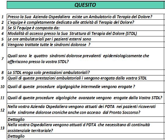 Azioni preliminari alla costruzione della RED - Milano Analisi di tutta l offerta ospedaliera cittadina di terapia del dolore (2015 e 2016) Ø Gaetano Pini Ø San Raffaele Ø Fatebenefratelli Ø Luigi