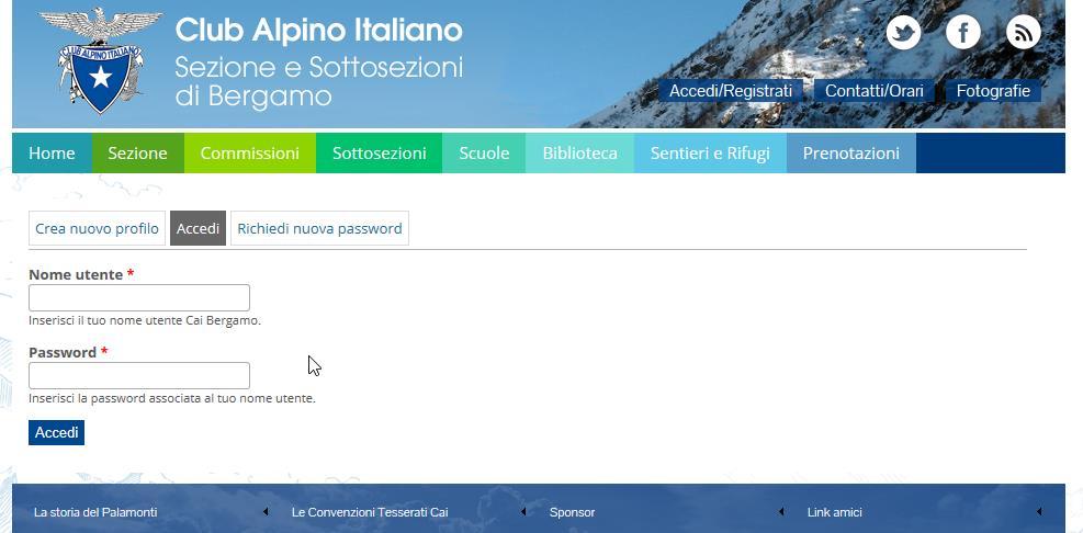 Se non hai un account clicca su «Crea nuovo profilo» e vai alla slide successiva.