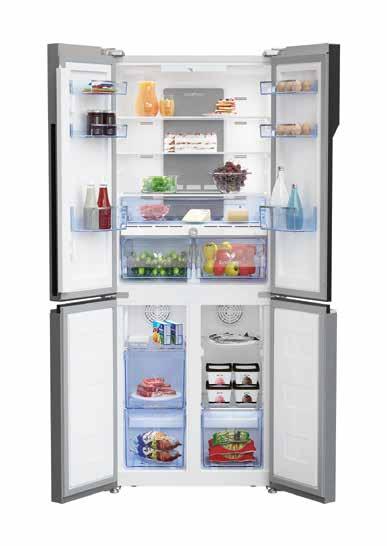 ghiaccio twist&serve Inox look Compressore Inverter Everfresh+ Neofrost freezer: 50 l cassetti scorrevoli Distributore di ghiaccio a vaschetta