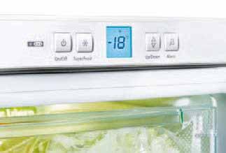 La funzione temporizzata SuperFrost riduce rapidamente la temperatura permettendo una congelazione veloce degli alimenti.